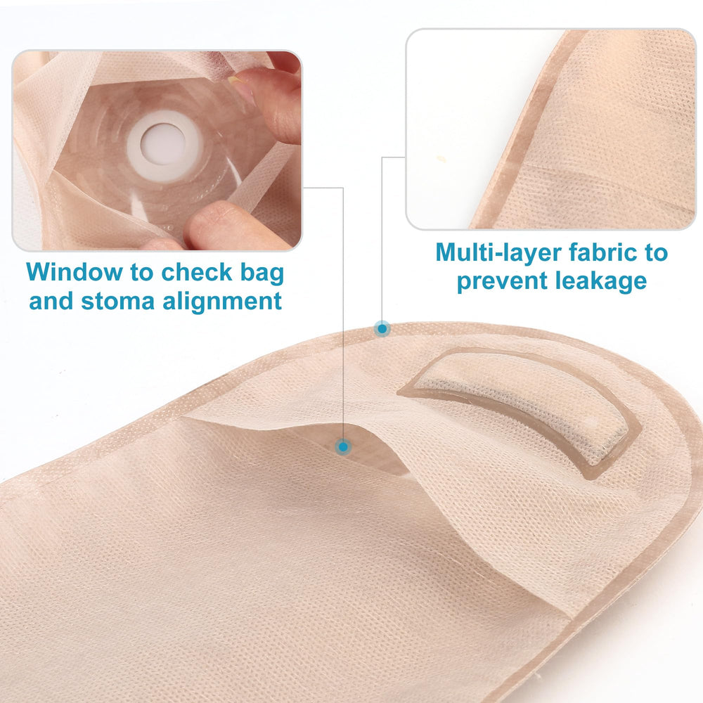 LotFancy cut-to-fit stoma size chart included for a customizable seal