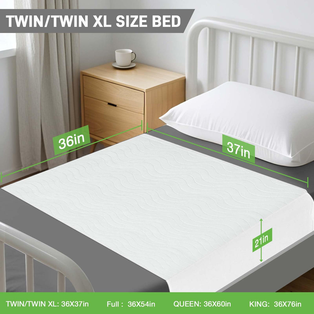 LotuFlor 36x37 twin XL bed pad covers a large mattress area.