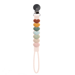 Loulou Lollipop beadless silicone pacifier clip Sweetheart Multi keeps pacifiers off the floor