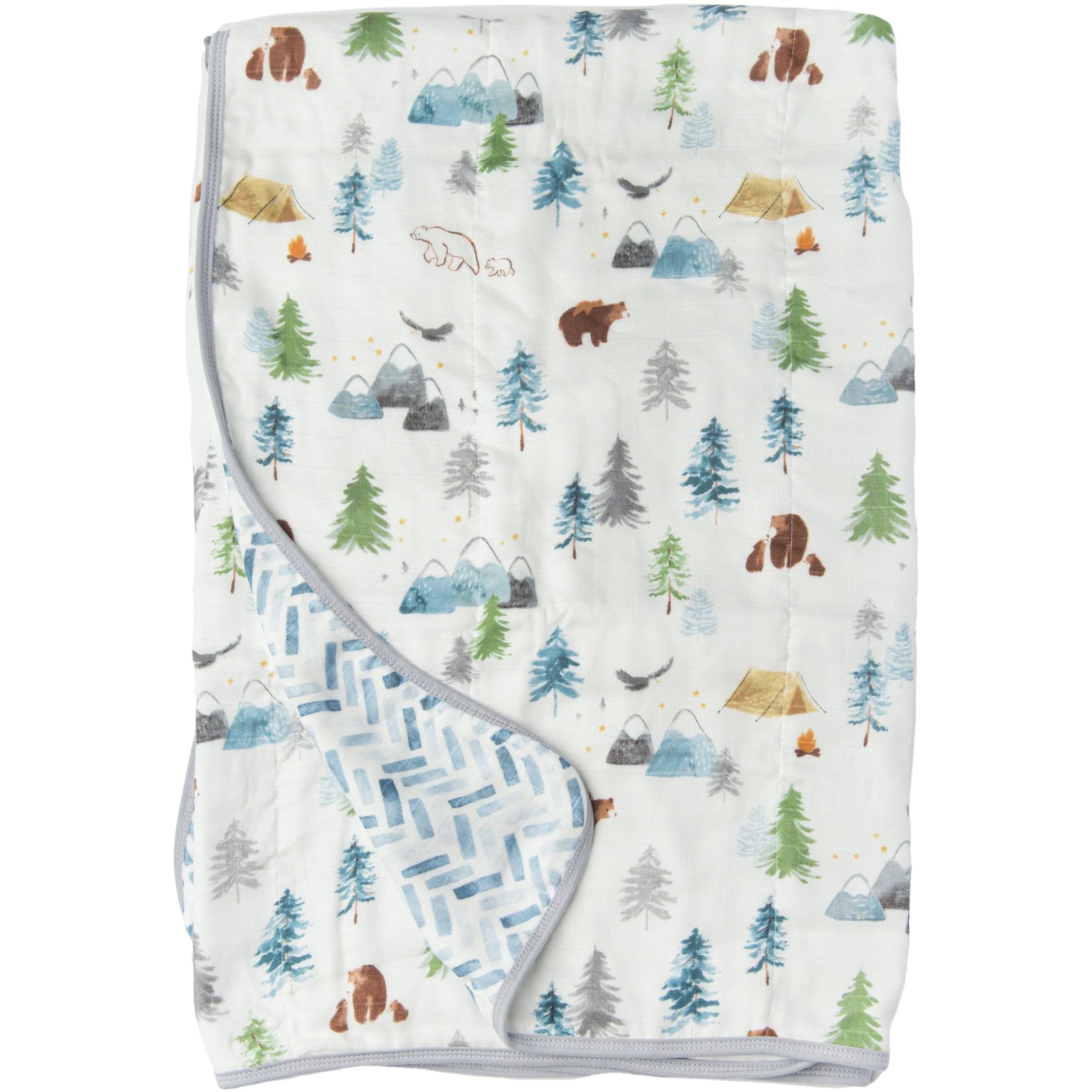 Loulou Lollipop muslin quilt blanket crib setup shows breathable Tanboocel fabric for safe naps.