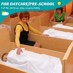 Lounsweer fleece daycare blanket stackable design for easy packing.