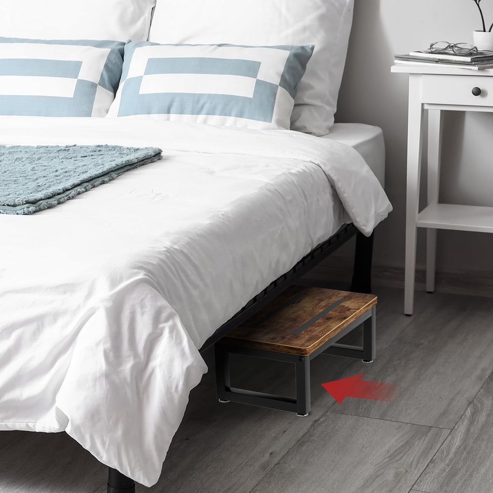 LOVABYLUCK bedside stool tucked beside bed fits bedroom decor.