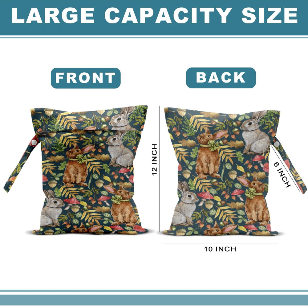Lovdazzles bunny wet bag handle, easy to attach to bags or suitcases.