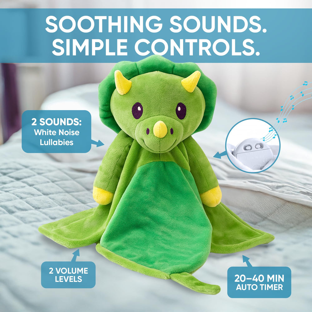 Love By Emi green-dino-sleep-soother with lullabies for bedtime calm.
