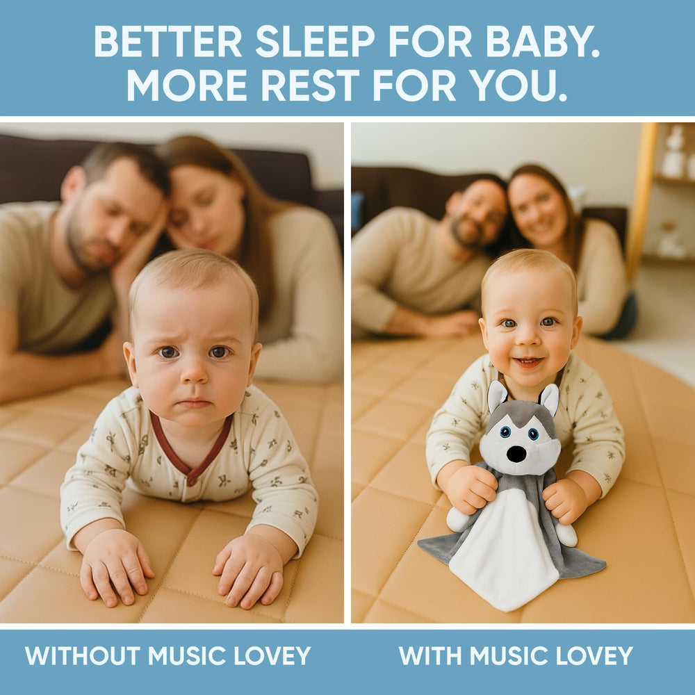 Love By Emi Husky Lovey pacifier holder keeps pacifier within reach