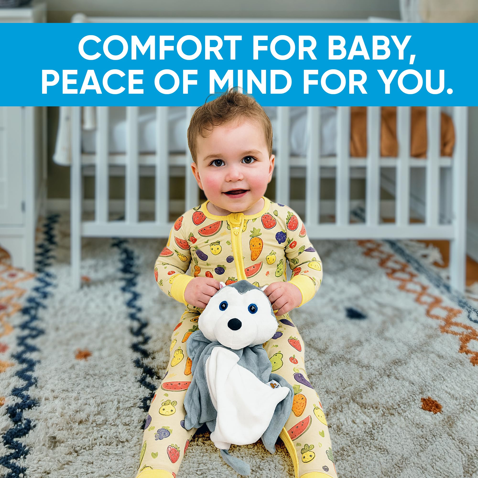Love By Emi Husky Lovey sound machine with gentle lullabies for calm evenings