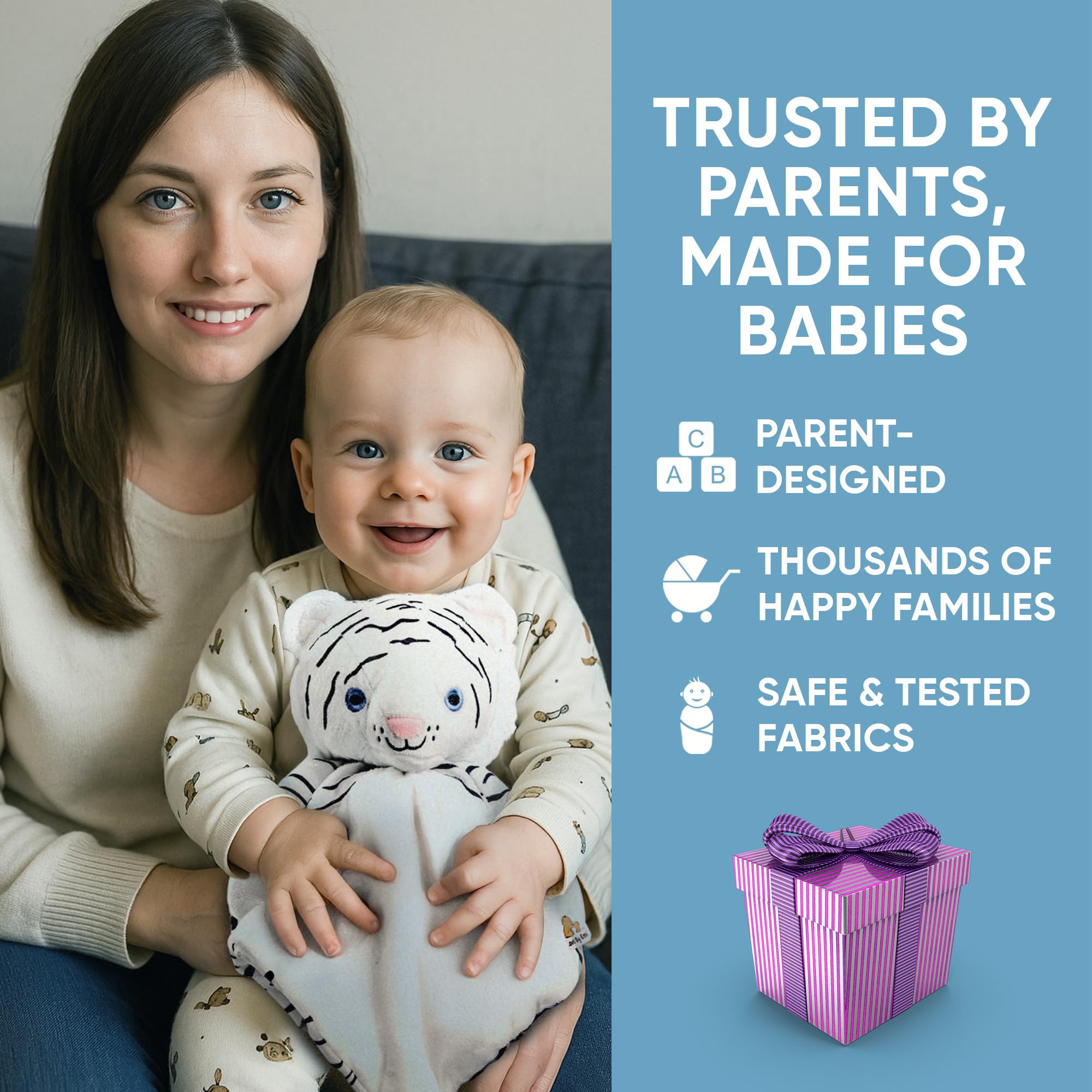 Hypoallergenic, BPA-free design supports safe supervised cuddles.