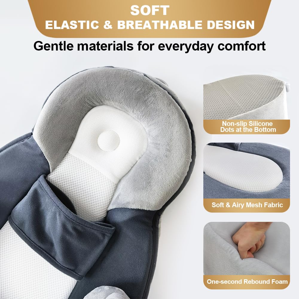 LOVE MAGE curved cushion section provides ergonomic support during feeding.