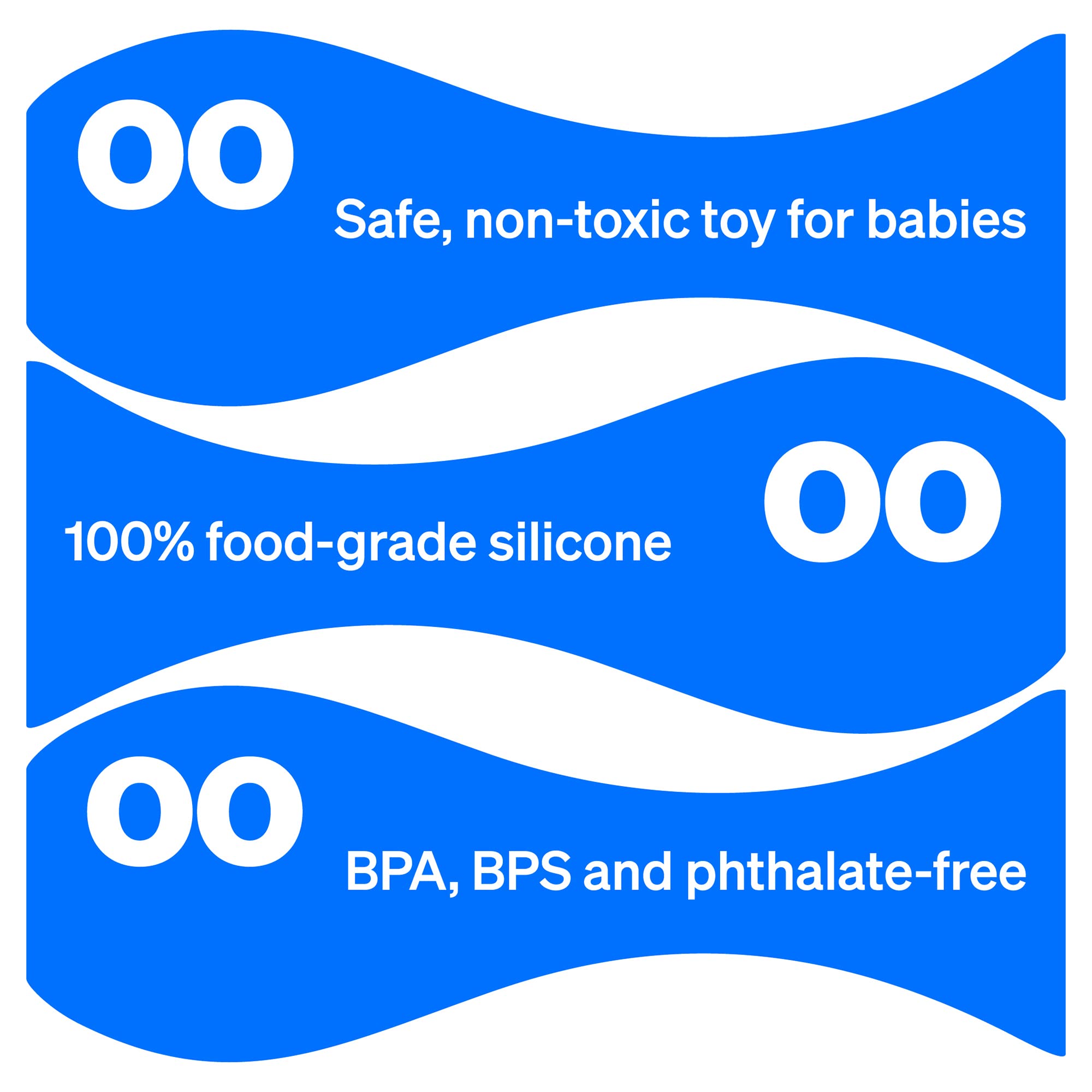 Love Noobs teether back gums—reaches molar area for soothing relief.
