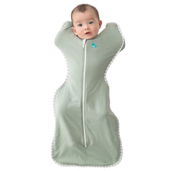 Love to Dream Olive Swaddle Up Small with arm-up design for self-soothing.