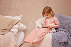 Love to Dream sleep bag showing covered twin zipper for quick diaper changes