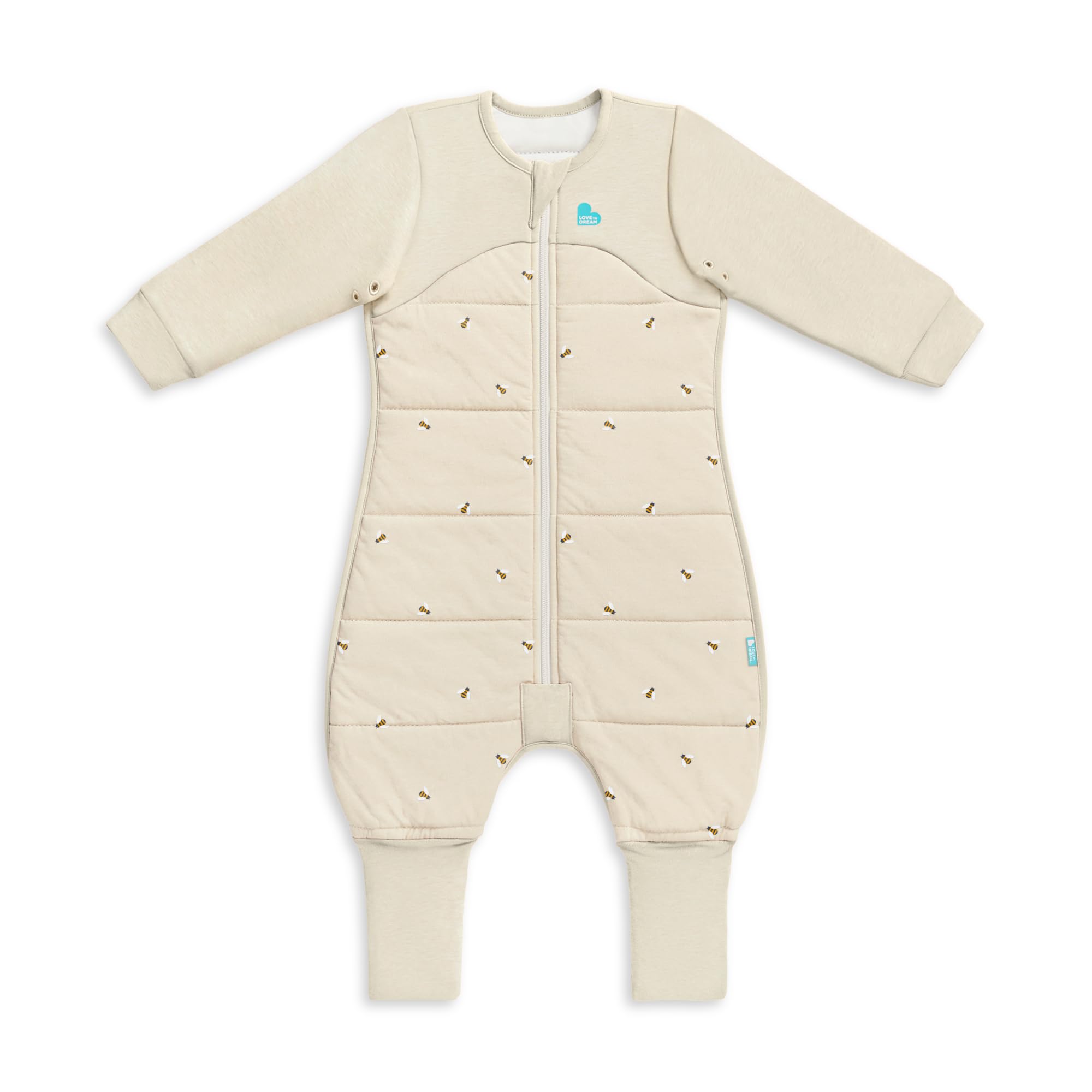 Love to Dream sleep suit with 2-in-1 feet for adjustable bedtime warmth.