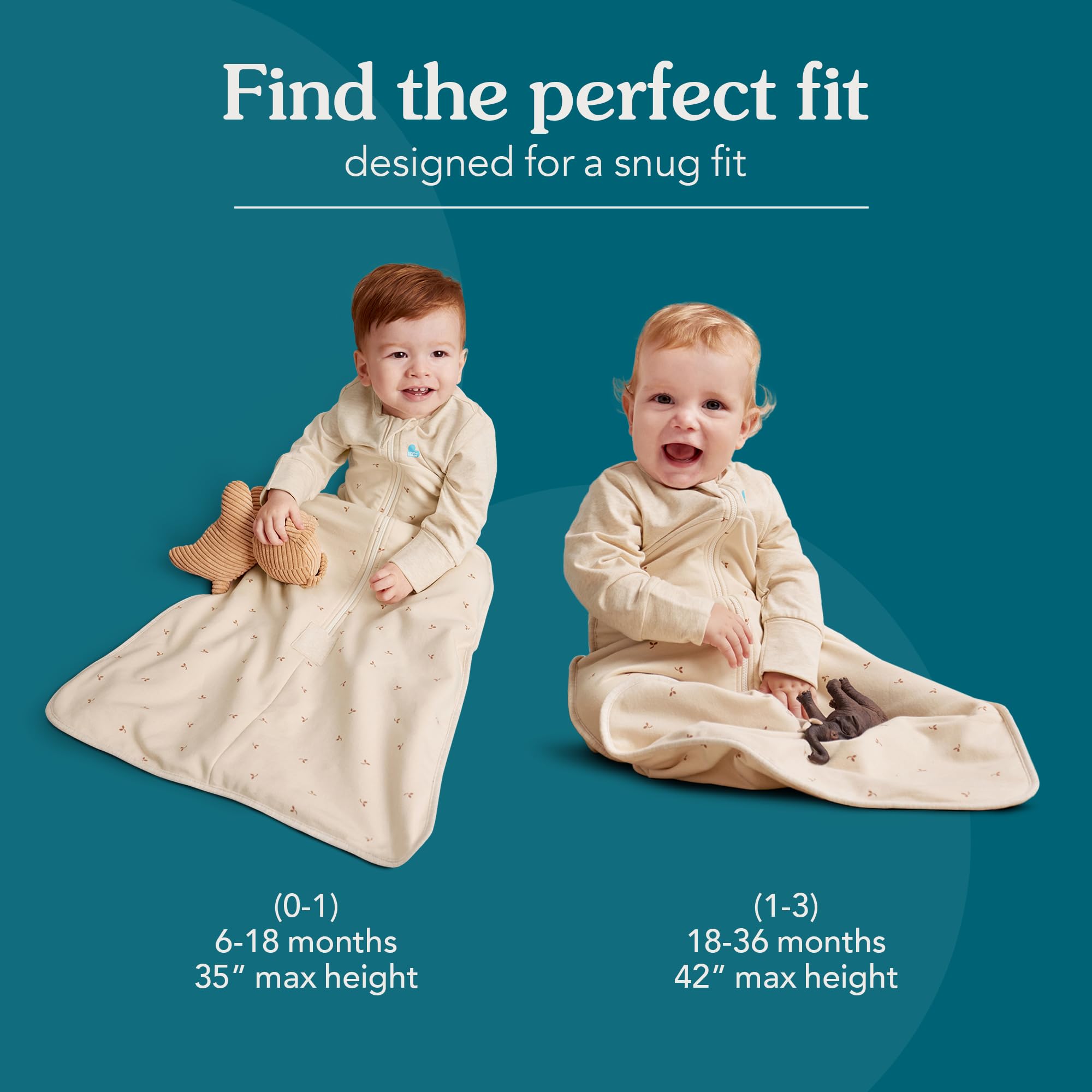 Love to Dream Sleep Suit Olive Bees quilted 2.5 TOG warmth for cooler rooms.