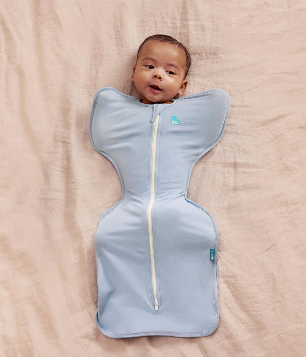 Love to Dream Swaddle Up 0.2 tog breathable fabric for warm rooms.