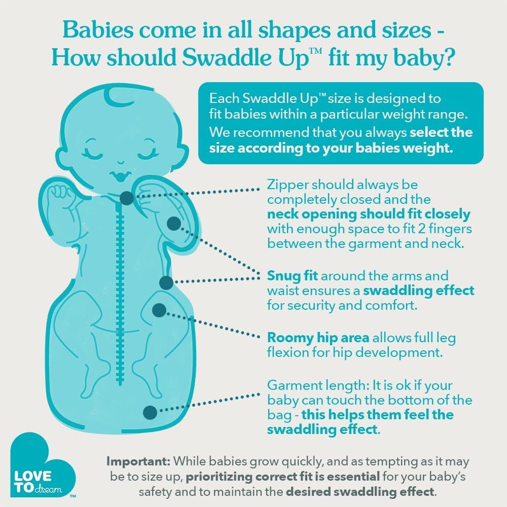 Love to Dream Swaddle Up wearable blanket for secure, snug sleep.