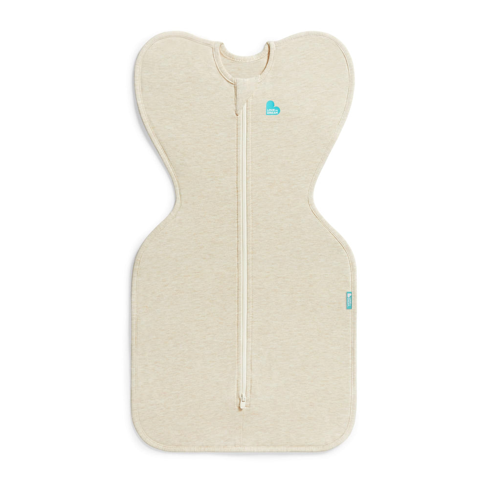 Love to Dream Swaddle Up arms up design supports natural sleep position