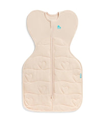 Love to Dream Swaddle Up 3.5 Tog in blush heart quilting promotes self-soothing sleep