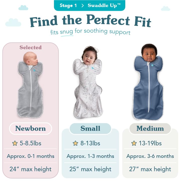Love to Dream Swaddle UP Gray newborn size fits 5–8.5 lb babies from day one