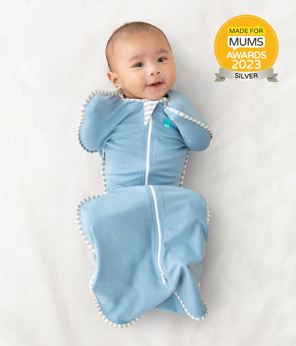 Love to Dream Swaddle Up newborn close-up shows snug fit.
