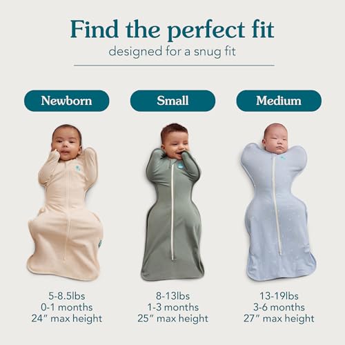 Love to Dream Swaddle UP size M fits 13-19 lbs for snug, safe sleep.