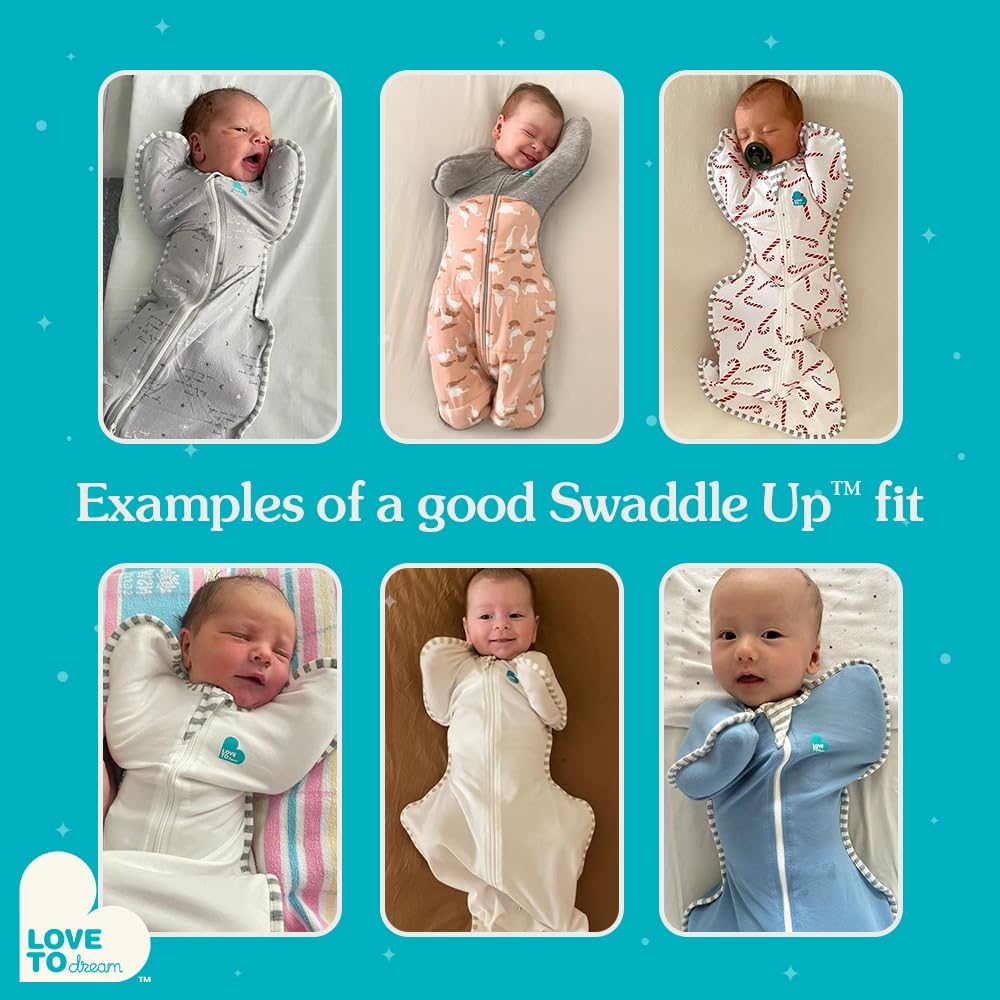 Love to Dream Swaddle UP designed for room-temperature use with breathable fabric.
