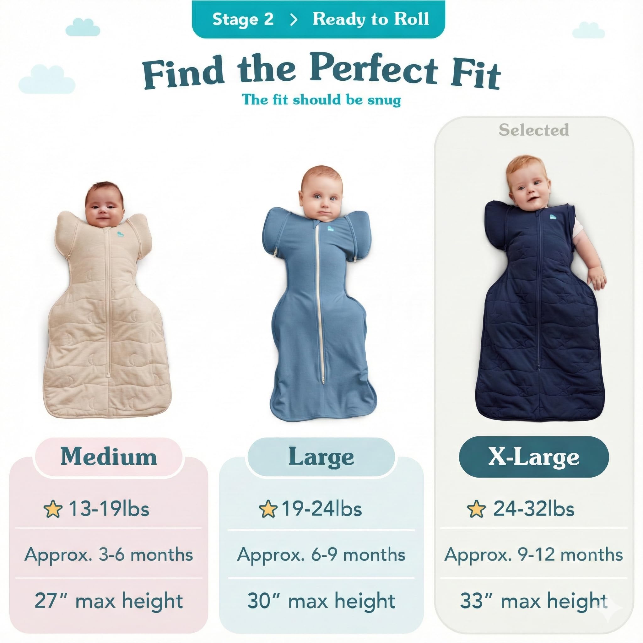 Love to Dream transition bag arm-free design helps maintain baby’s sleep cue.