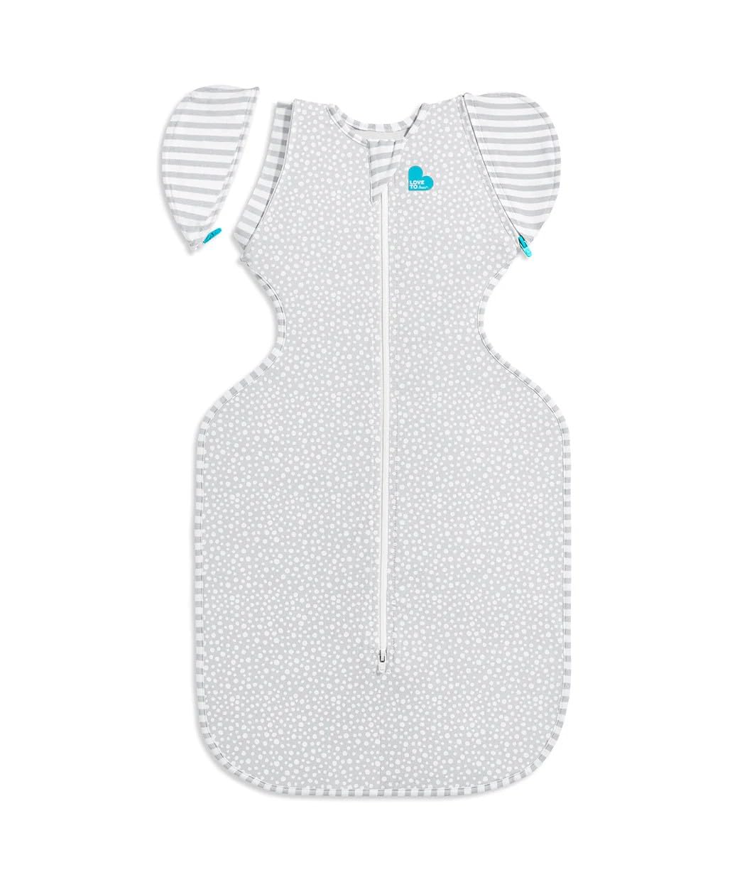 Love to Dream Swaddle Up Transition Bag dot gray closeup with silky bamboo fabric for gentle skin contact