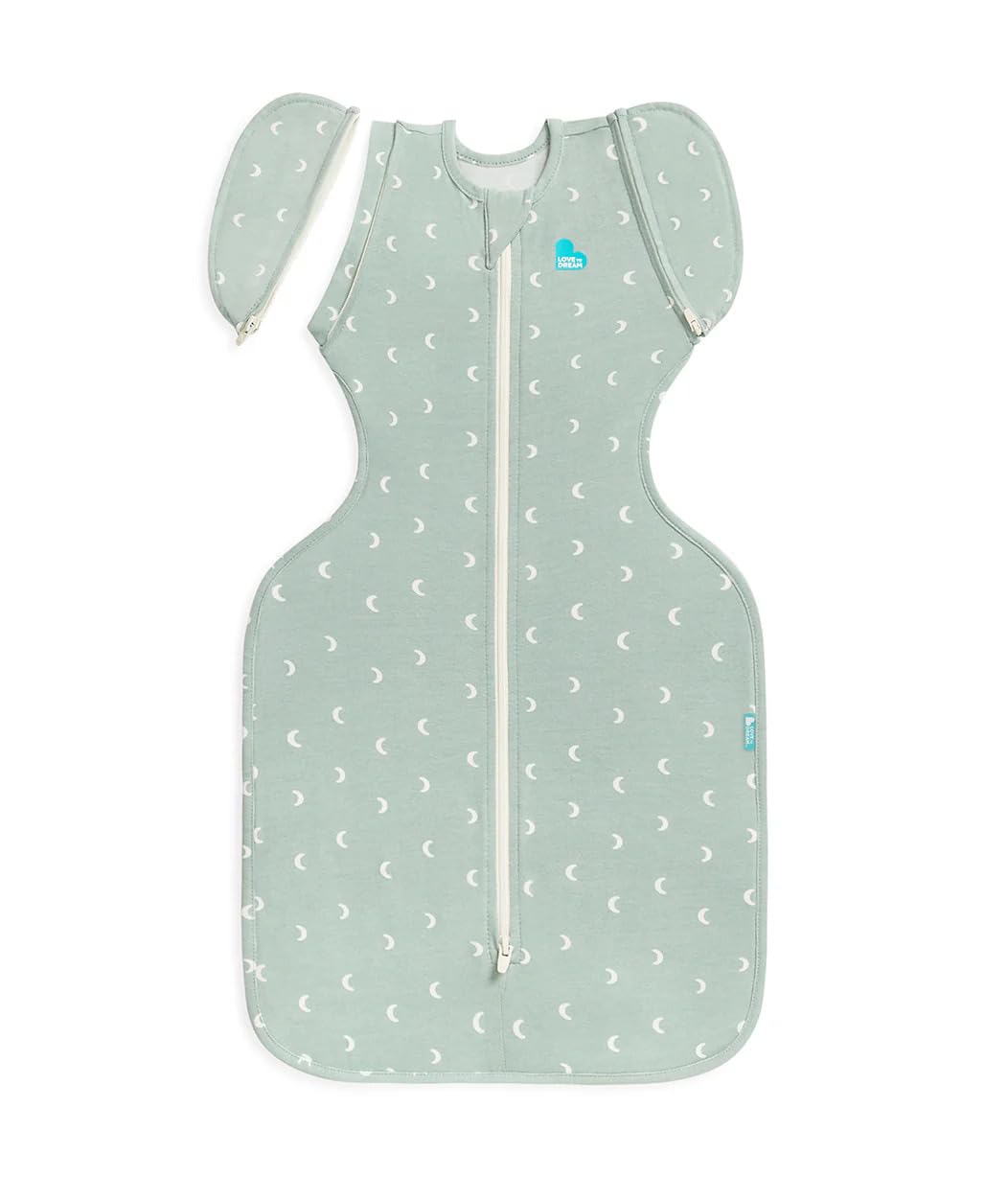 Love to Dream Swaddle Up Transition Bag Moon Olive angle view, cozy sleepwear.
