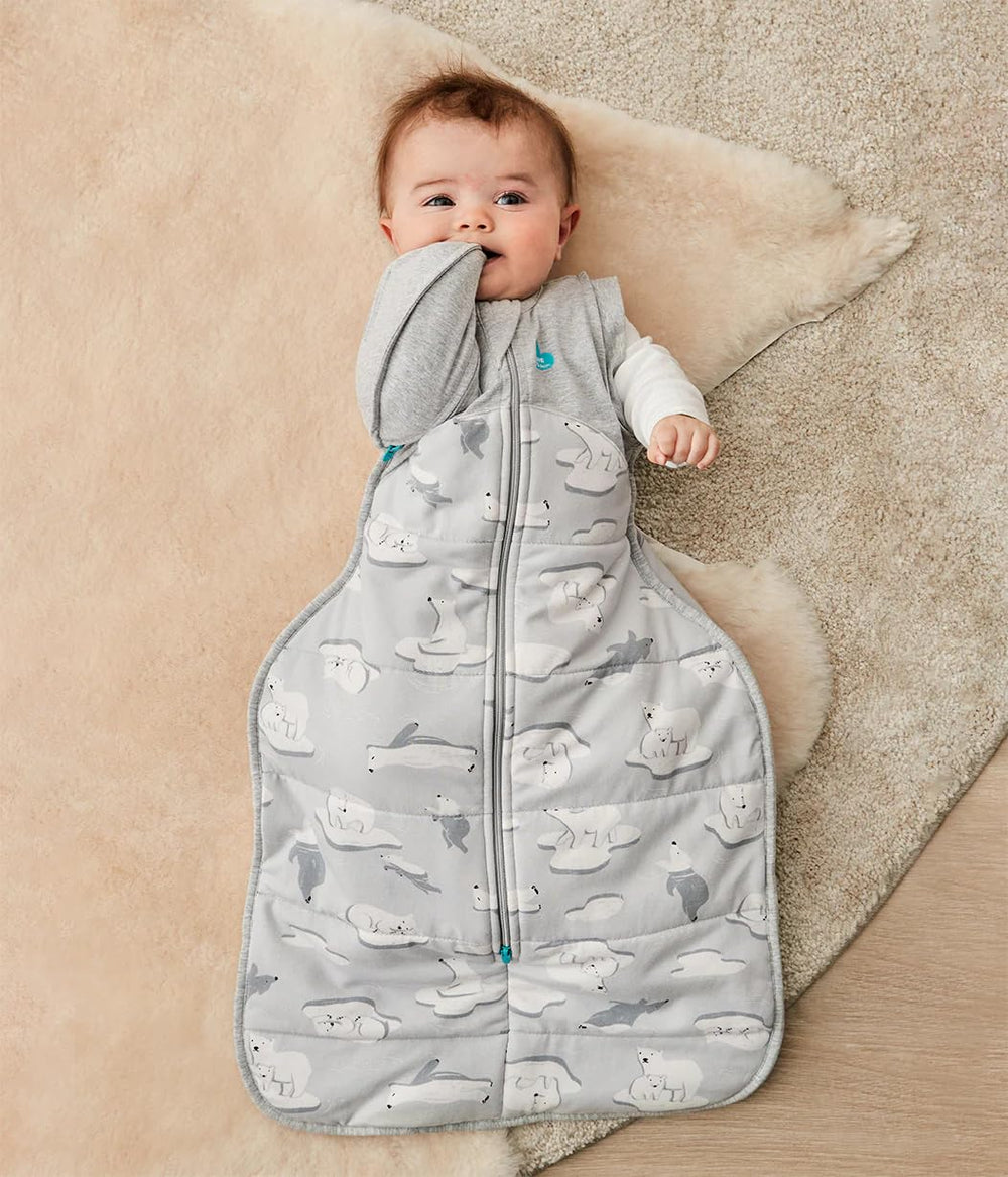 Side view of Love to Dream Swaddle Up Transition Bag gray showcases simple transition design