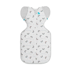 Love to Dream Swaddle Up Transition wings closed in Rainbow Dream for a snug, secure sleep.