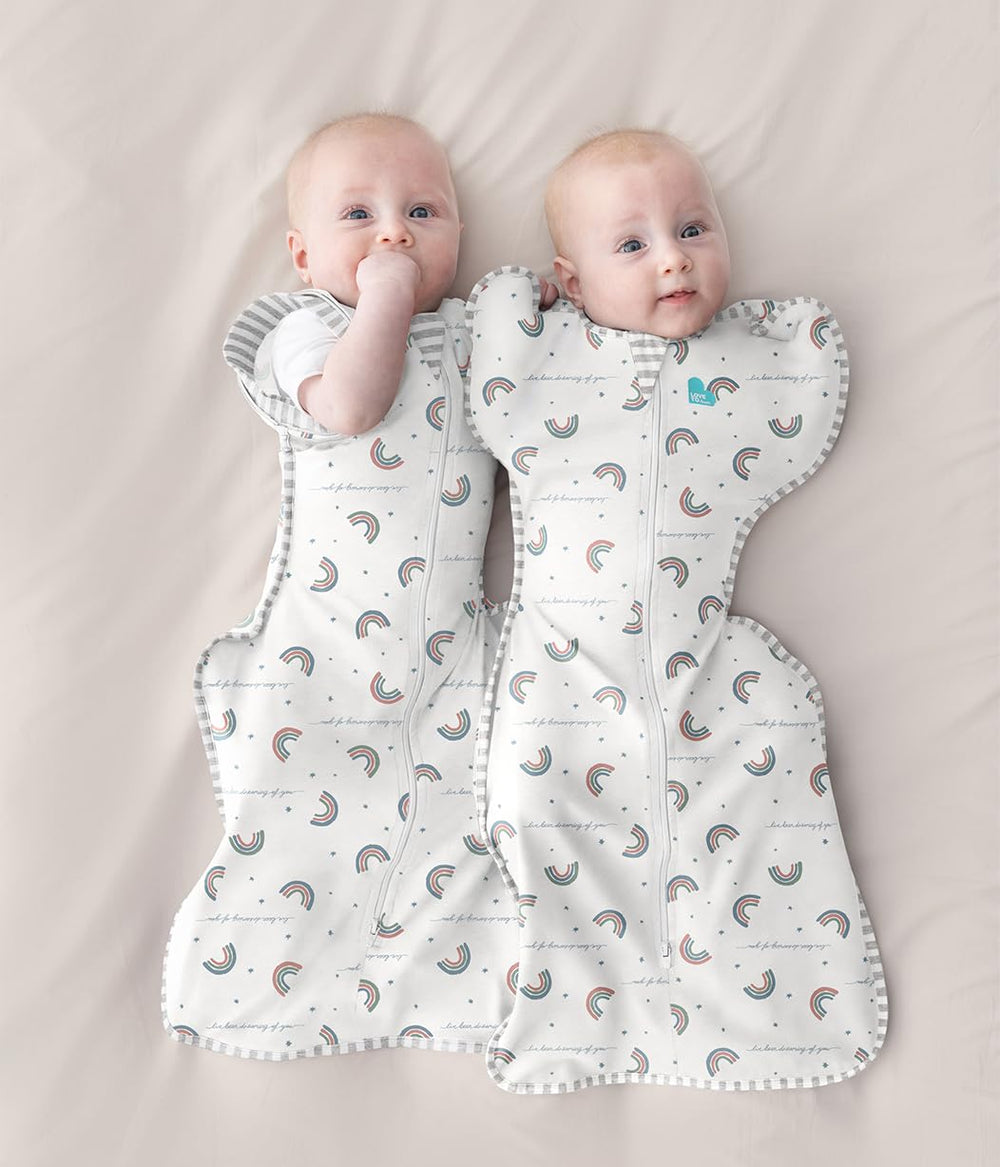 Love to Dream Swaddle Up Transition wings opened reveal arms, supporting a gradual self-soothing routine.
