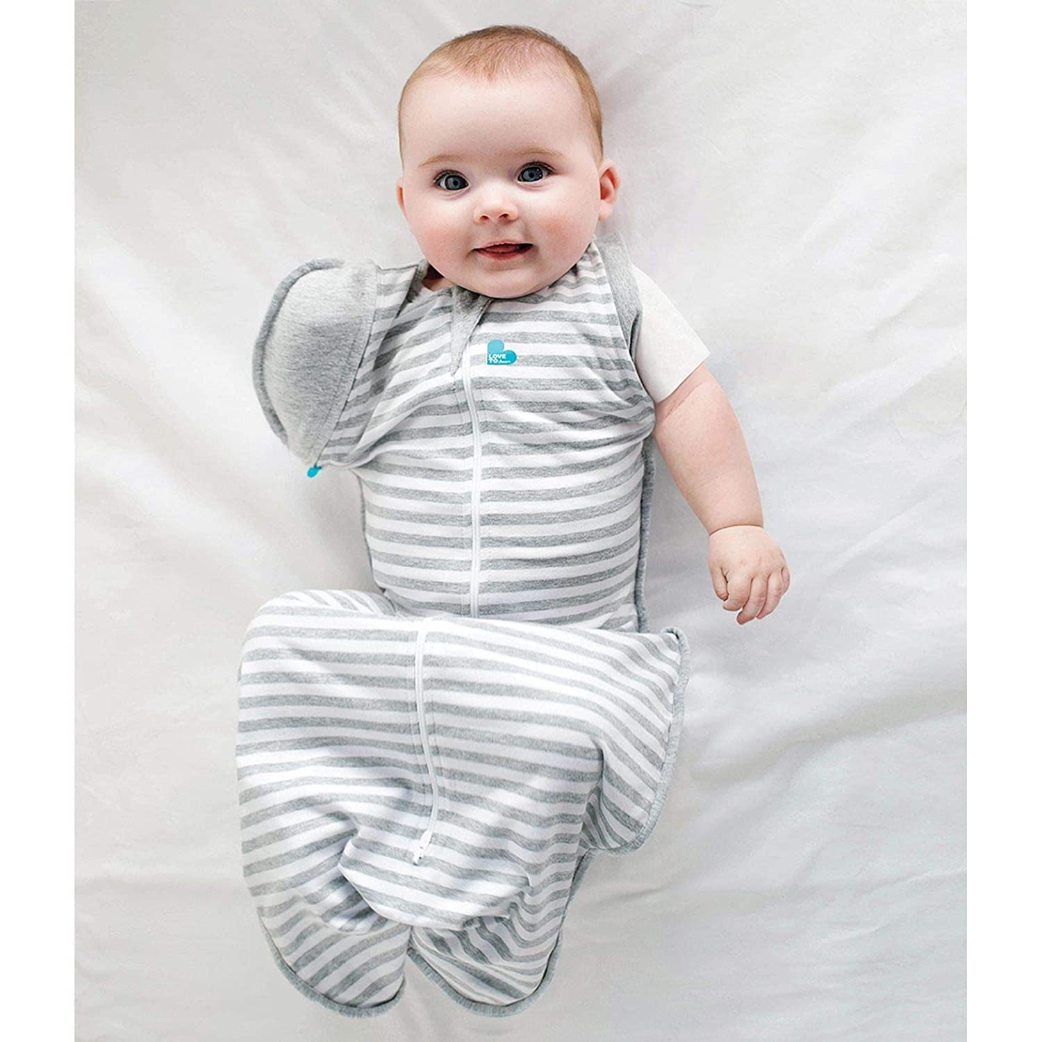 Love to Dream Swaddle Up Transition Swaddle zip-off wings enable gradual arms-free sleep.