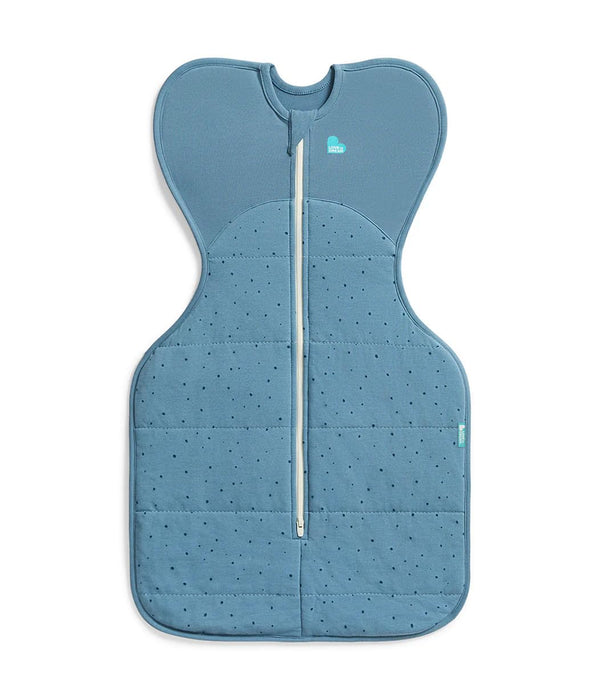 Love to Dream Swaddle Up 2.5 Tog storm blue arm-up sleep for self-soothing.