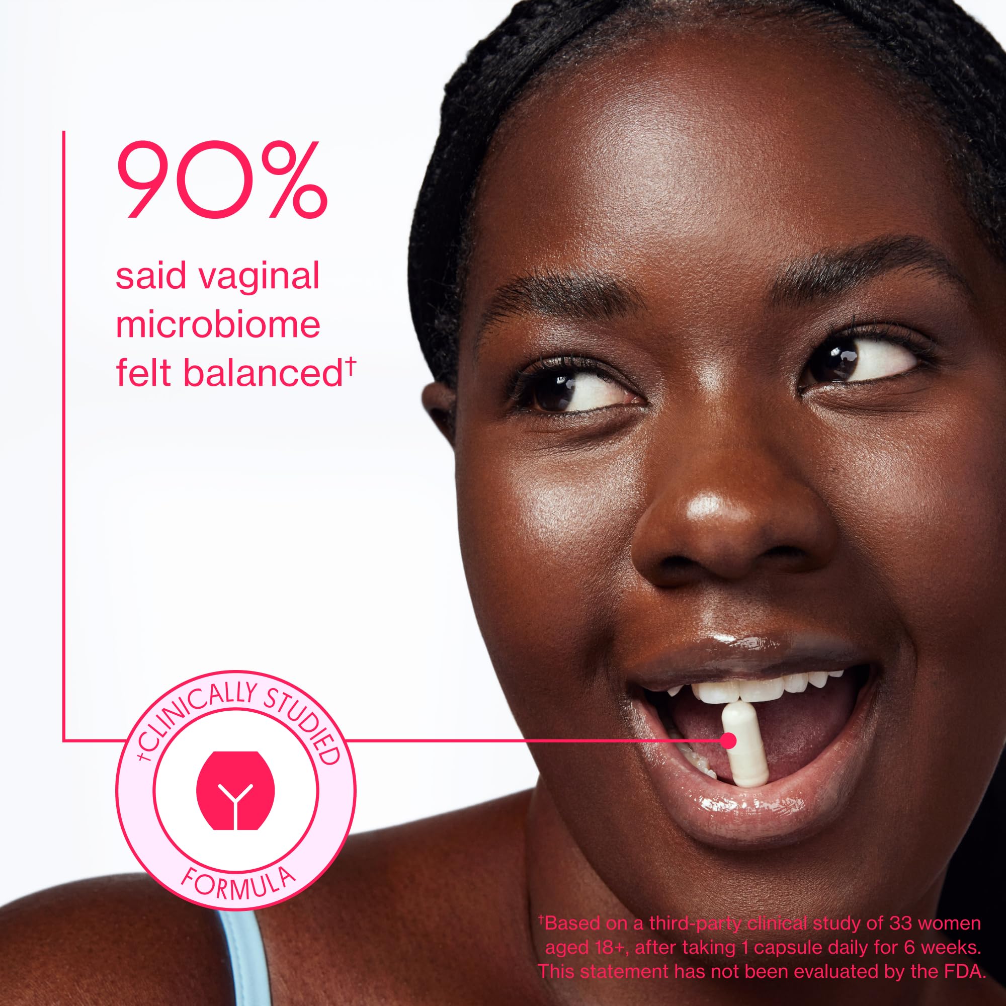 Gluten-free badge on Good Girl Probiotics packaging signals dietary compatibility.