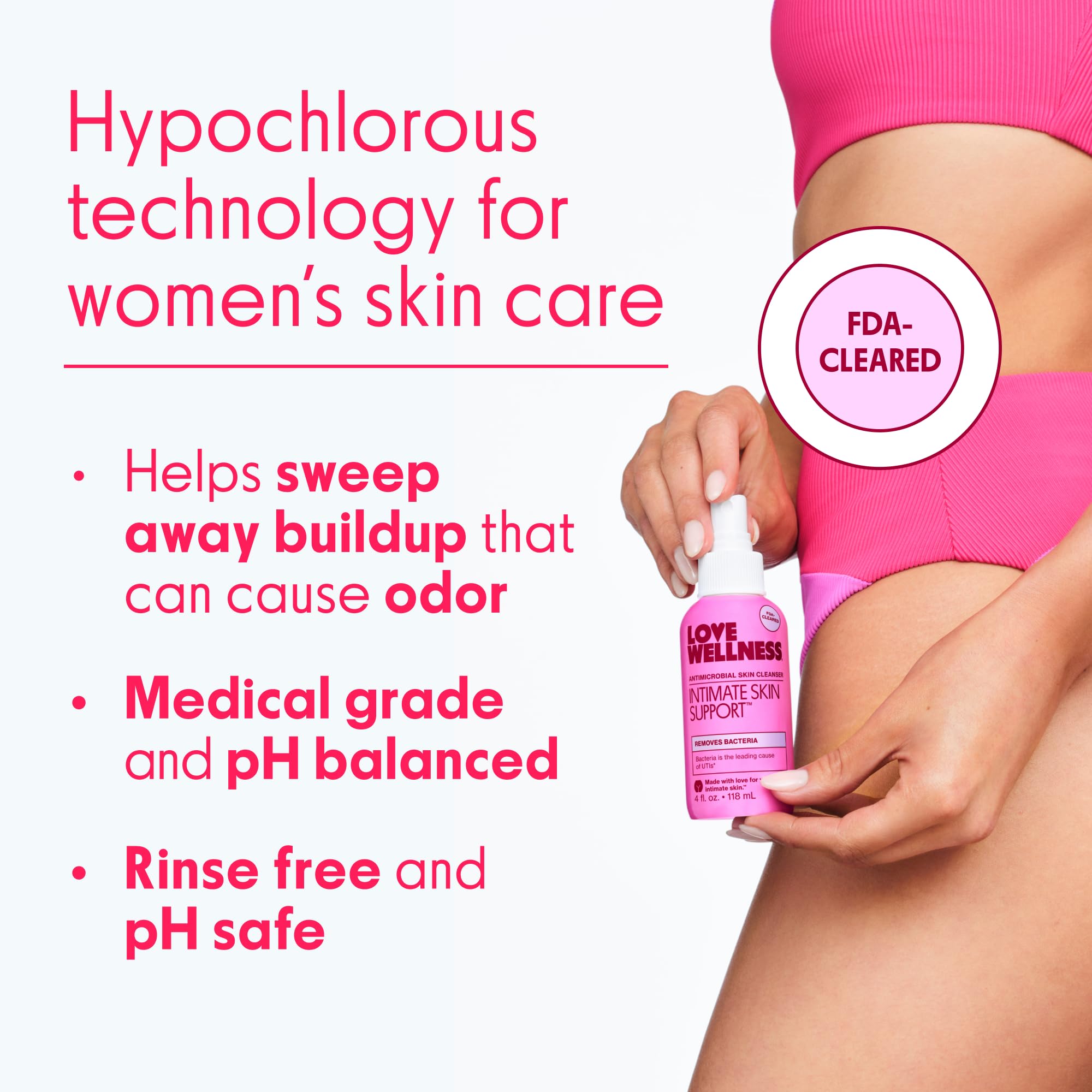 Love Wellness Intimate Skin Support spray-application for a quick post-activity refresh