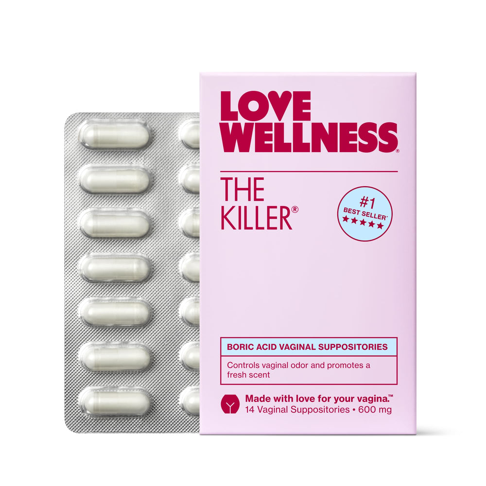 Love Wellness The Killer bottle pour demonstrates fast-acting, fragrance-free pH support.