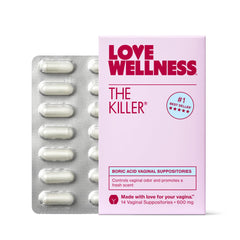 Love Wellness The Killer bottle pour demonstrates fast-acting, fragrance-free pH support.