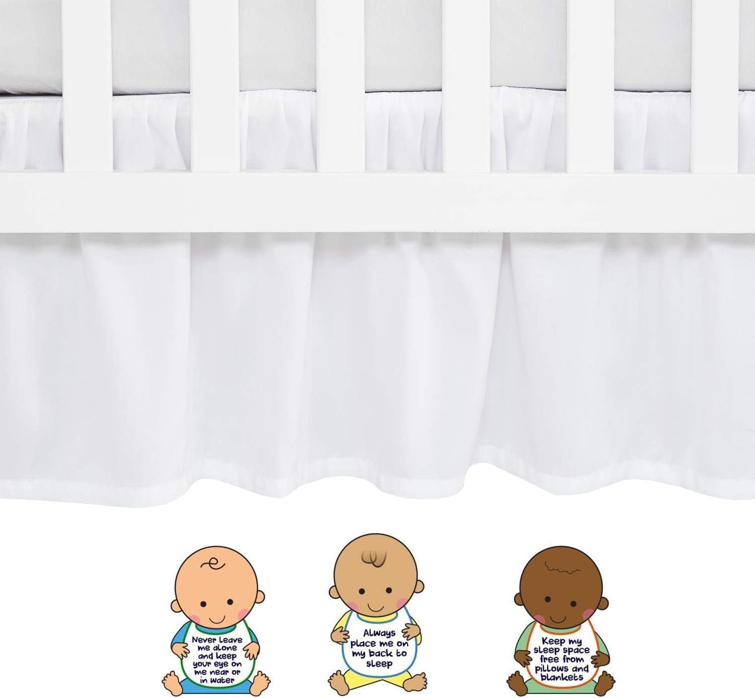 Love2Sleep dust ruffle hides under-crib storage for tidy nursery organization