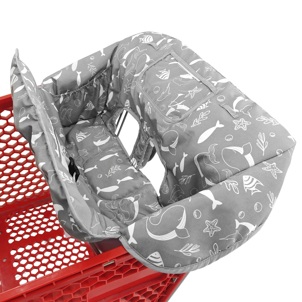 Loveandgo 2-in-1 cart cover on cart keeps surfaces clean.