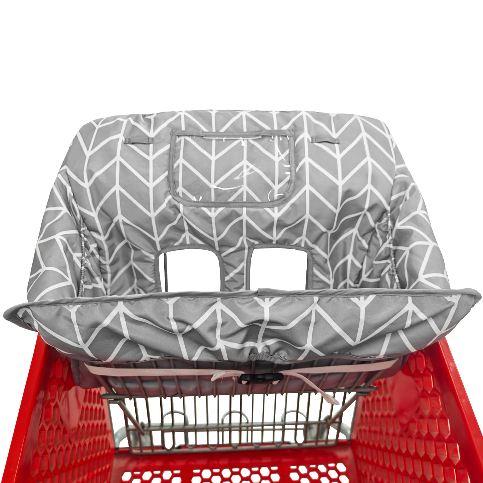 Love&go 2-in-1 cover showing toy loops and pockets for organization.