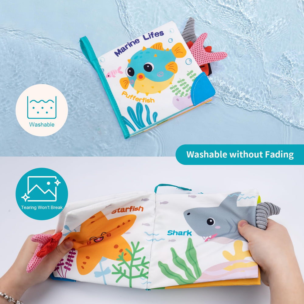 Love&Mini Ocean Shark Crinkle Book 3D tail detail improves grasp