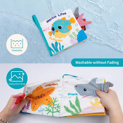 Love&Mini Ocean Shark Crinkle Book 3D tail detail improves grasp