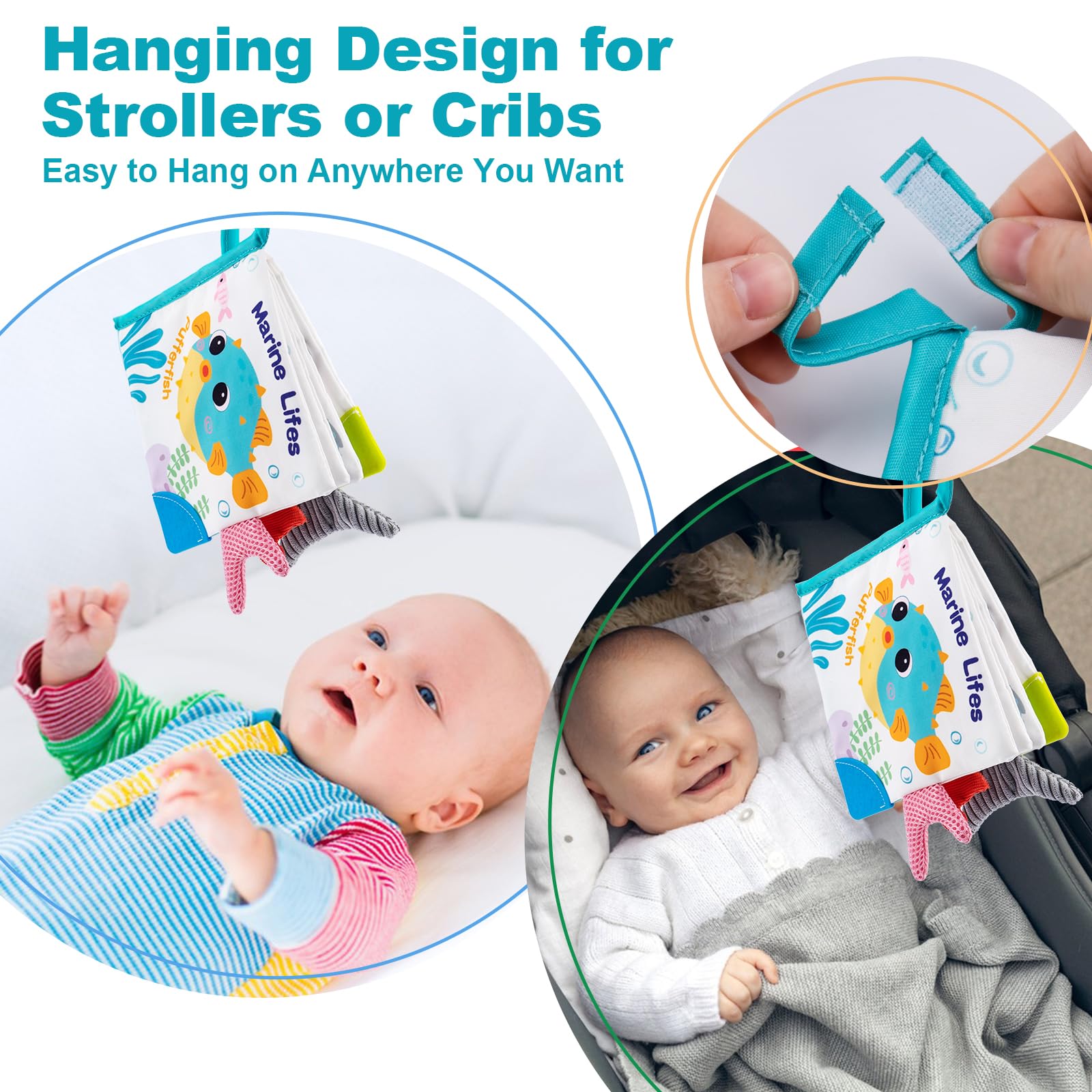 Love&Mini Ocean Shark Crinkle Book machine-washable for easy cleaning
