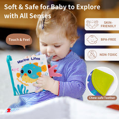 Love&Mini Ocean Shark Crinkle Book teether attachment for soothing gums