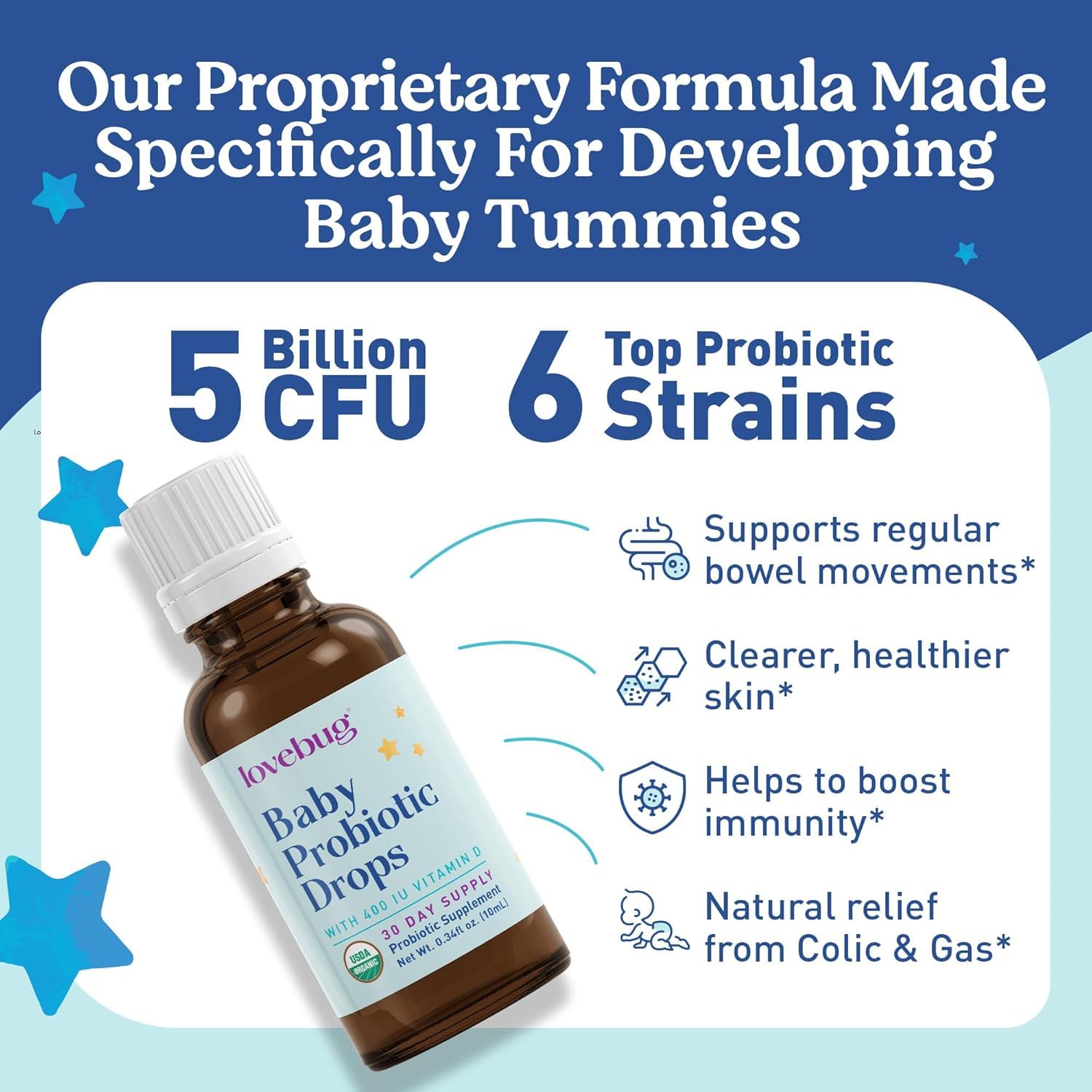 Lovebug Organic Ingredients Label highlights non-GMO and allergen-free composition