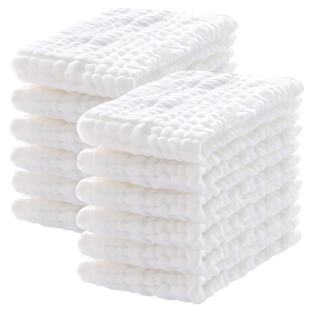 Lovely Care muslin burp cloths in white, soft and absorbent for everyday use.