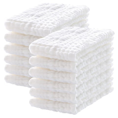 Lovely Care muslin burp cloths in white, soft and absorbent for everyday use.