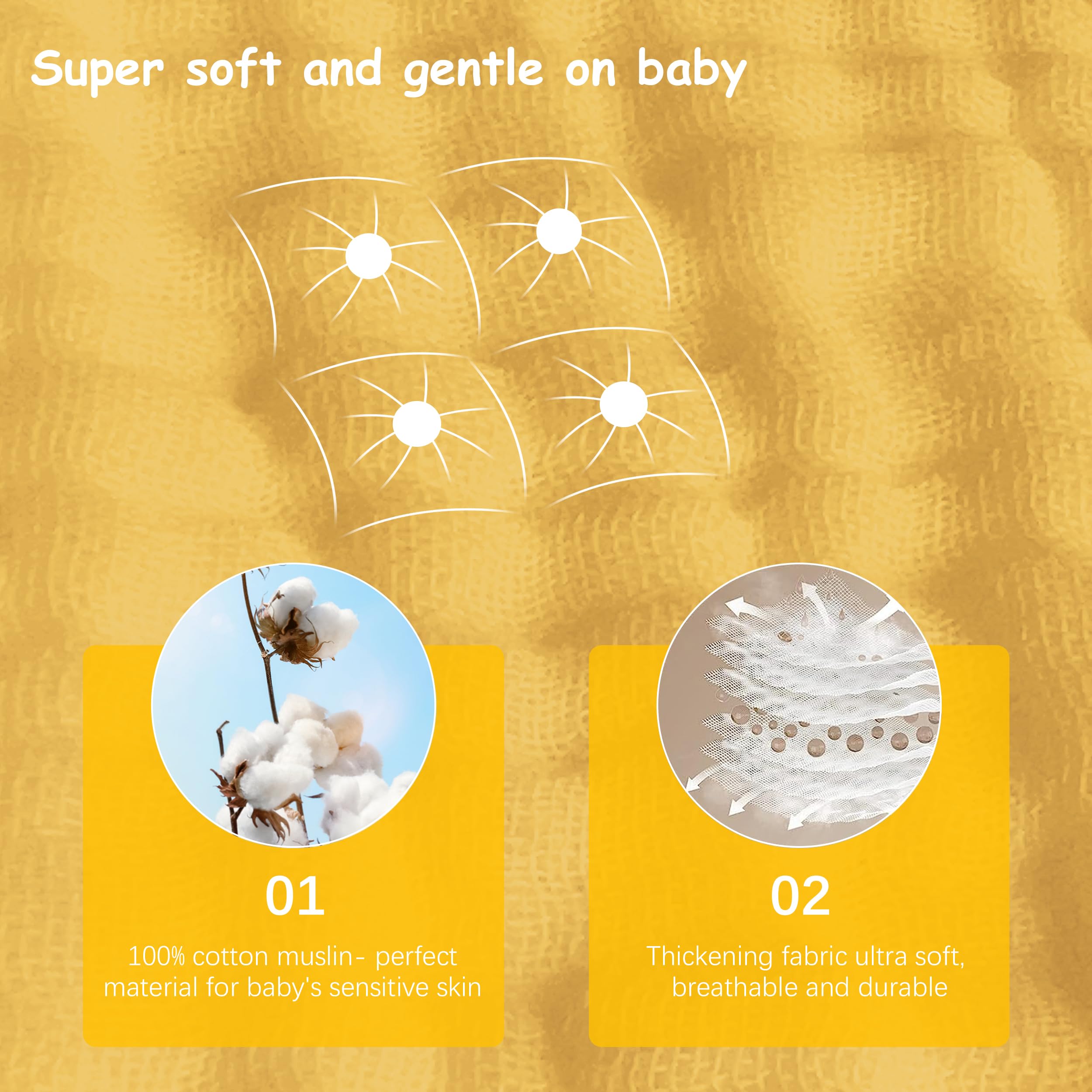 Lovely Care pre-washed muslin reduces shrinkage while staying soft