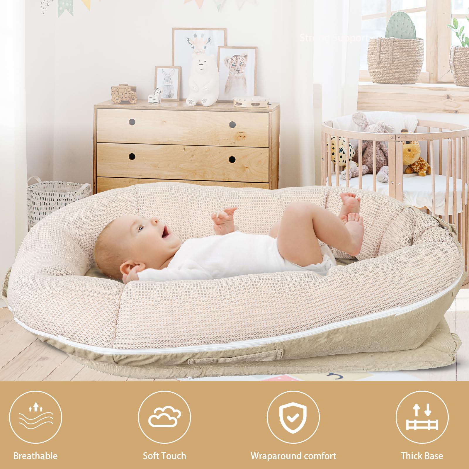 LOVE MAGE adjustable length extends from 30 to 35.5 inches for growing babies.