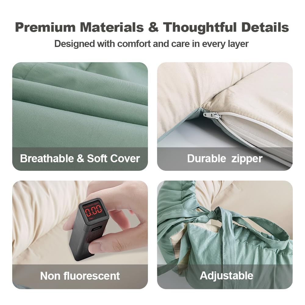 LOVE MAGE double-sided cotton cover on baby lounger for easy care.
